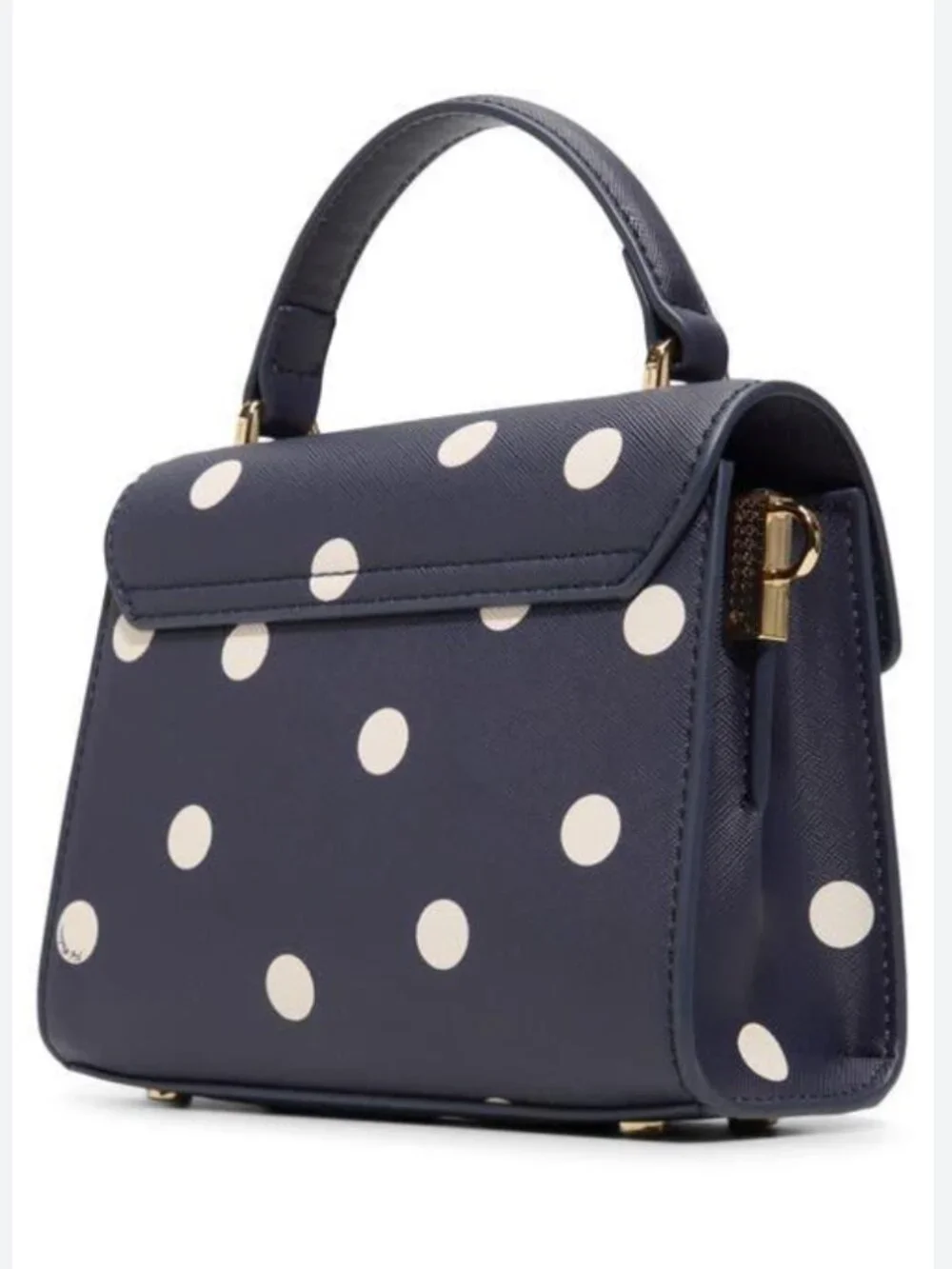NWT Ted Baker Lili Top Handle Satchel Navy White Polka Dot Crossbody Bag